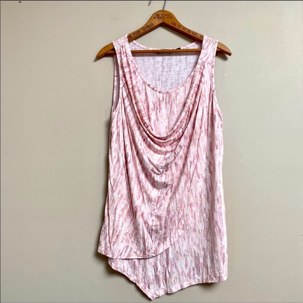 H by Halston watercolor print pink flowy top - Picture 1 of 8